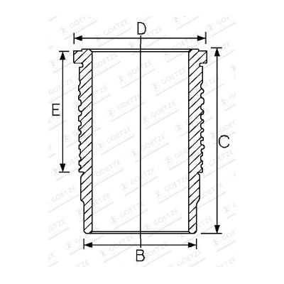 GOETZE ENGINE Zylinderlaufbuchse Universal 140,000mm 14-673080-00 Image