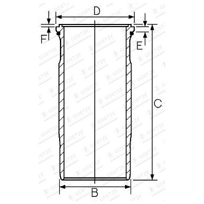 GOETZE ENGINE Zylinderlaufbuchse Universal 140,00mm 15-570090-00 Image