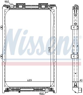 NISSENS Kühler, Motorkühlung Universal mit Dichtungen für MAN 81061019424 81061016440 81061016409 62872A Image