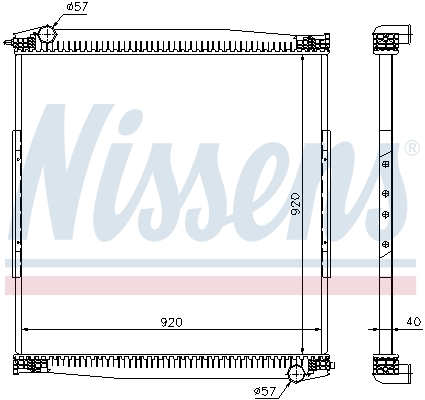 NISSENS Kühler, Motorkühlung 67282 Universal mit Dichtungen für MAN 11078079 81061016480 Image