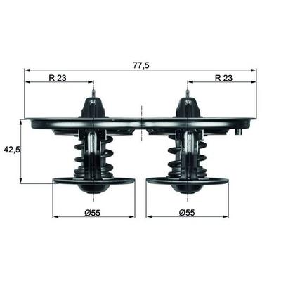 MAHLE Thermostat, Kühlmittel Universal mit Dichtung 77,5mm TX 32 75D Image