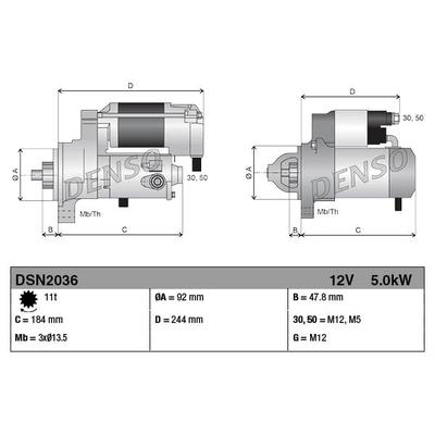 DENSO Starter Universal 12V DSN2036 Image