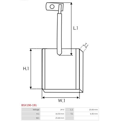 AS-PL Kohlebürste, Starter Universal 24V BSX190-191 Image
