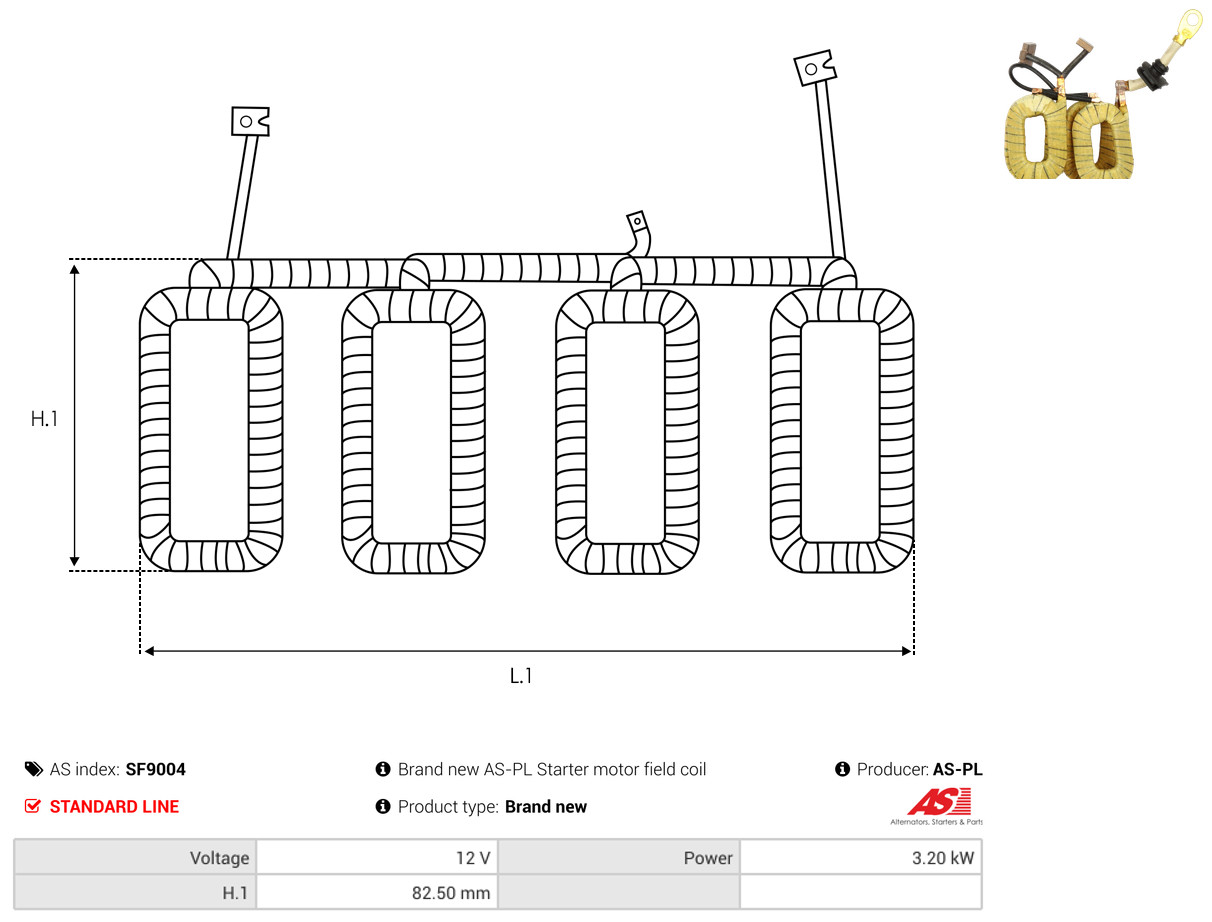 AS-PL Erregerwicklung, Starter Universal 12V SF9004 Image