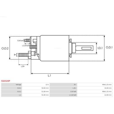 AS-PL Magnetschalter, Starter Universal 12V SS0320P Image