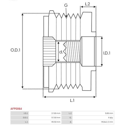 AS-PL Generatorfreilauf Universal AFP0064 Image