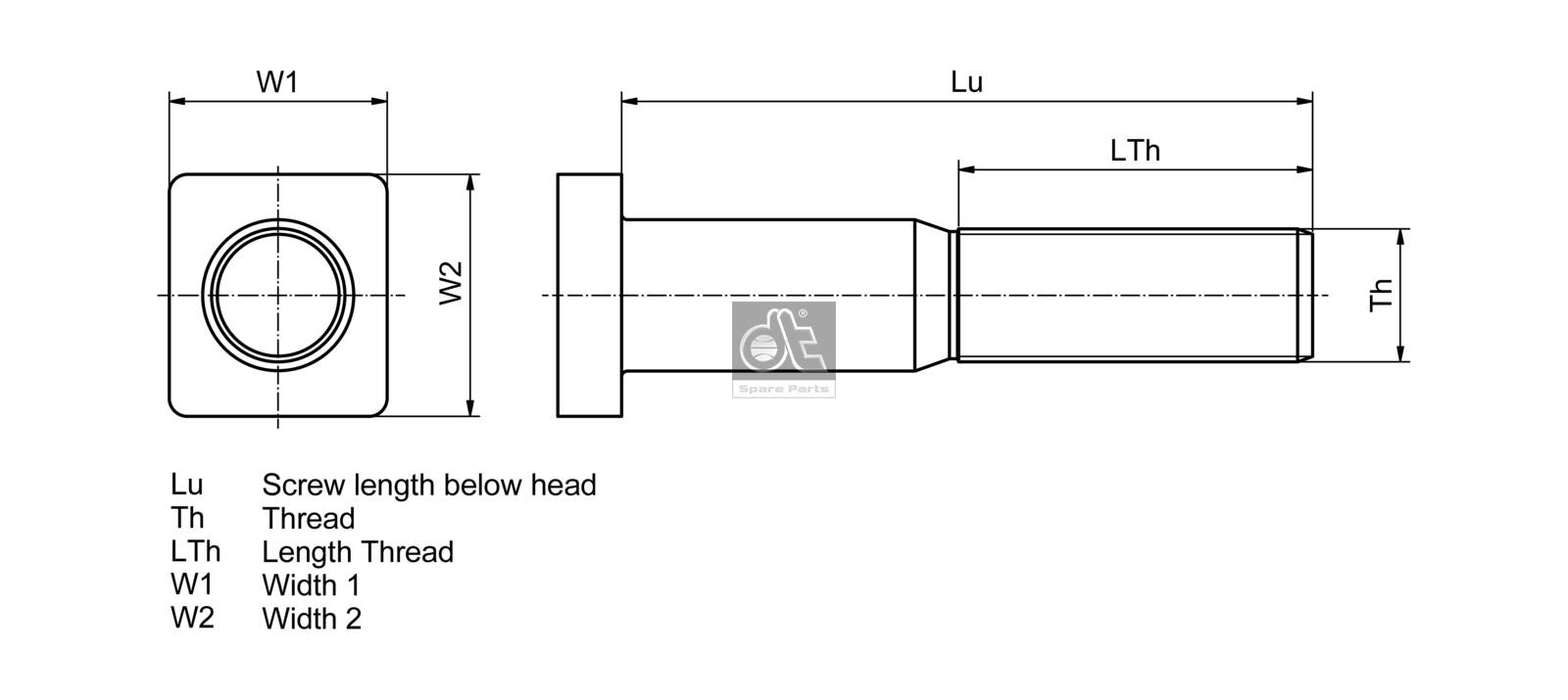 DT Spare Parts Radbolzen 1.17131 Universal