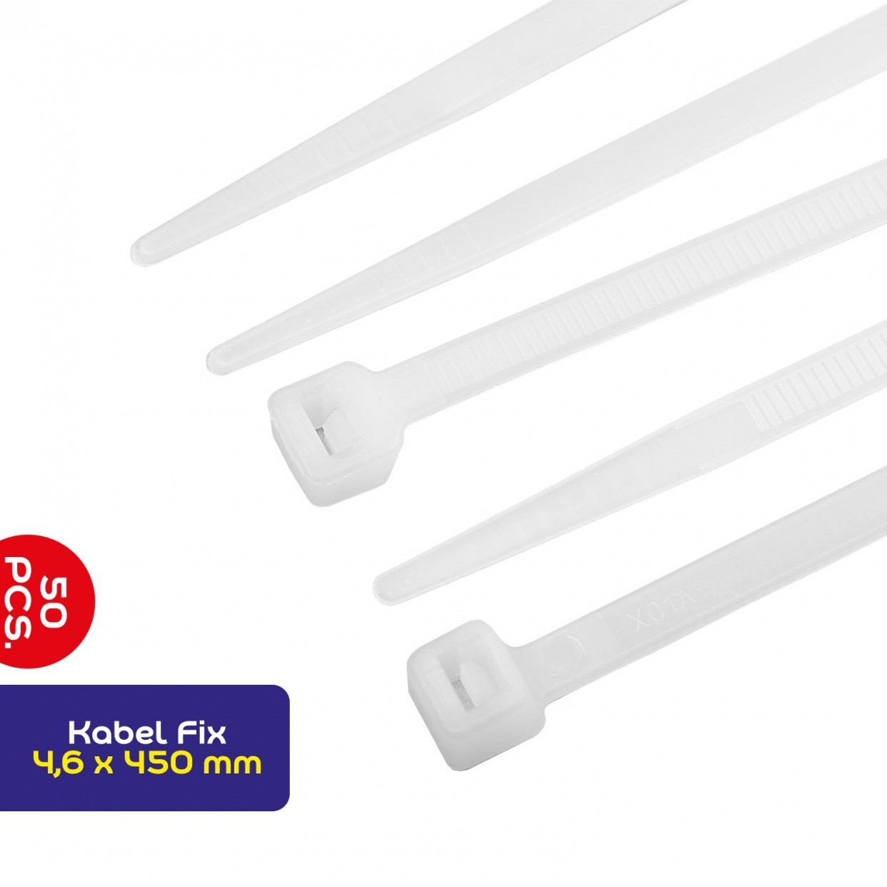 ALCA Kabelbinder 4,6*450mm 50 St. weiß Sortiment, 625460 Image