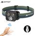 Ayamaya Rechargeable Headlamp with Motion Sensor 3 LED USB Type-A Headlights with 6 Modes 500 Lumens IPX4 Waterproof with Adjustable Headband [1 PACK]