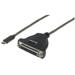 USB to IEEE 1284 Printer Cable USB-C Male to DB25 Female 3 ft. Black Manhattan