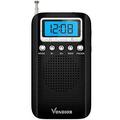 Digital AM FM Portable Pocket Radio with Alarm Clock- Best Reception and Longest Lasting. AM FM Compact Radio Player Operated