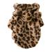 Aosijia Fleece Dog Hoodie Leopard Print Dog Coat Jacket Winter Warm Pet Dog Clothes for Small Dogs Pet Costume S Brown