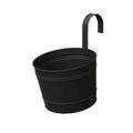 Panacea 8 in. Dia. x 10.5 in. Metal Over The Rail Planter Black - Pack of 6