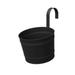 Panacea 8 in. Dia. x 10.5 in. Metal Over The Rail Planter Black - Pack of 6