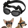 Lewondr Small Dog Sunglasses UV Protection Goggles Eye Wear Protection with Adjustable Strap Waterproof Doggy Sunglasses for Dogs Pet Sun Glasses Doggie Windproof Anti-Fog Glasses Black