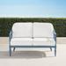 Avery Loveseat with Cushions in Moonlight Blue Finish - Salta Palm Air Blue - Frontgate