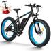 INTHEAIR Fat Tire Electric Bike 26 x4.0 Ebike for Adults 48V 13Ah Larger Battery 500W Electric Mountain Bicycle Snow Beach Mountain E-Bike for Excursion/Trail Riding Shimano 7-Speed-Blue