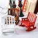 Biplut Mini Rocking Chair Retro Creative 1/12 Ratio Dollhouse Swing Rocking Chair for Scene Ornament