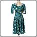 Lularoe Dresses | Lularoe Nicole Green Geo Print Dress Size Xs | Color: Blue/Green | Size: Xs