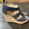 Michael Kors Shoes | Michael Kors Berkley Canvas Wedge Sandals | Color: Blue | Size: 7.5
