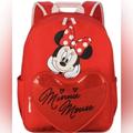 Disney Accessories | Disney Red Minnie Mouse Heart Print Backpack. Disney Store Original | Color: Red | Size: Osg