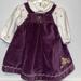 Disney Dresses | Classic Pooh Pink Corduroy Jumper With Long Sleeve Two Piece Set In Sz 3 Months | Color: Cream/Purple | Size: 3mb