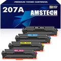 Amstech 4-Pack 207A 207X (With Chip) Toner Cartridge Multipack for HP Color LaserJet Pro MFP M283fdw M255dw M283fdn M282nw M255nw W2210A W2211A W2212A W2213A Ink - Black Cyan Yellow Magenta