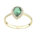Old English Jewellers 9ct Yellow Gold Emerald Teardrop Cluster Ring size J K L M N O P Q R S (P)