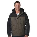 Free Country Men's Trifecta Mid-Weight Jacket (Size L) Dark Olive/Jet Black/Deep Charcoal, Polyester