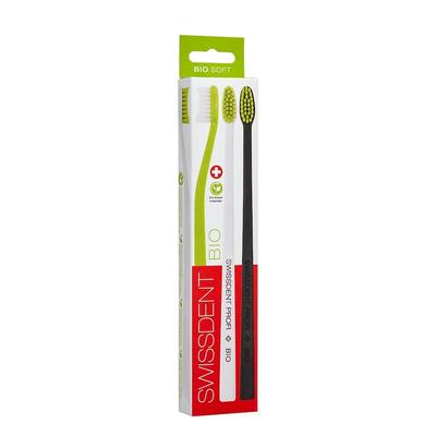 Swissdent BIO Triple grün, weiss, schwarz Zahnbürste