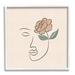 Stupell Industries Floral Outline Casual Doodle Abstract Woman Face Canvas in Black/Orange | 12 H x 12 W x 1.5 D in | Wayfair an-955_wfr_12x12