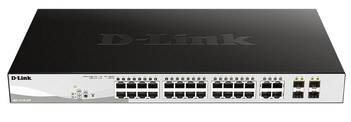 D-Link DGS-1210-24P 24-Port Layer2 PoE Gigabit Smart Managed Image