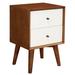 Corrigan Studio® White Century Modern Wood 2 Drawer Nightstand Wood in White/Brown | 26 H x 18 W x 15 D in | Wayfair