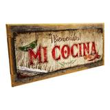 Rosalind Wheeler Outdoor Mi Cocina Sign, Wall Art For Café Decor, Bar Decor, Pub Decor, Break Room, Kitchen | 13 H x 32.5 W x 0.75 D in | Wayfair