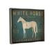 Trinx White Horse Bourbon Vintage Sign by Ryan Fowler - Graphic Art on Canvas in Blue | 17 H x 21 W x 1.7 D in | Wayfair