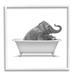 Trinx Elephant Relaxing VIntage Bathroom Tub by Annalisa Latella - Drawing Print on Wood in Brown/Gray | 24 H x 24 W x 1.5 D in | Wayfair