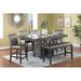 Red Barrel Studio® Extendable Dining Set Glass/Upholstered in Gray | Wayfair 86DBF1BDA35D4FB4A3BF894755CD7587