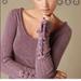 Free People Tops | Free People Lace Up Cuff Thermal Top Shirt Purple Slub Knit Excellent!!! S/M Med | Color: Purple | Size: M