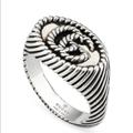 Gucci Accessories | - Gucci Sterling Silver Signet Marmont Ring Nwt Unisex | Color: Silver | Size: 17 Approx 7