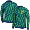 Men's Nike Blue/Green Brazil National Team 2022 Academy Pro Anthem Performance Raglan Full-Zip Jacket