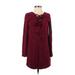 Olivaceous Casual Dress: Burgundy Dresses - Women's Size Small