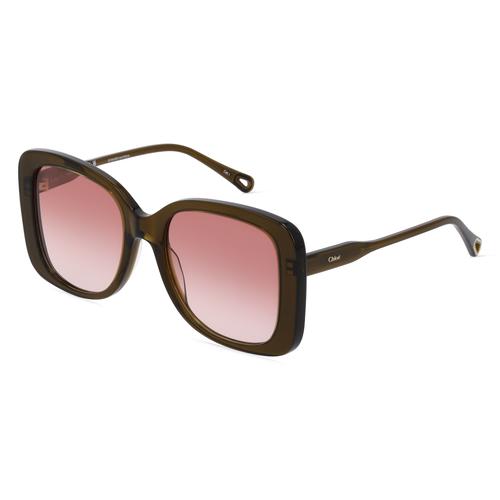 Chloé CH0125S Damen-Sonnenbrille Vollrand Eckig Bio-Acetat-Gestell, orange