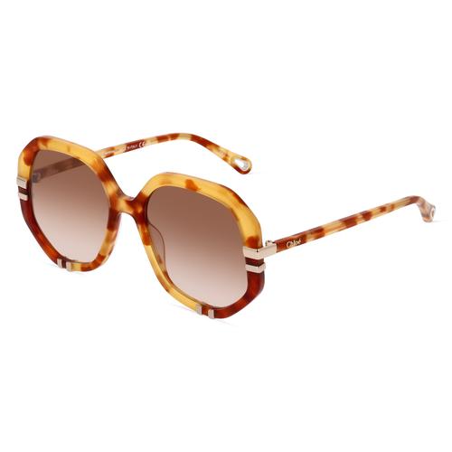 Chloé CH0105S Unisex-Sonnenbrille Vollrand Achteckig Bio-Acetat-Gestell, gelb