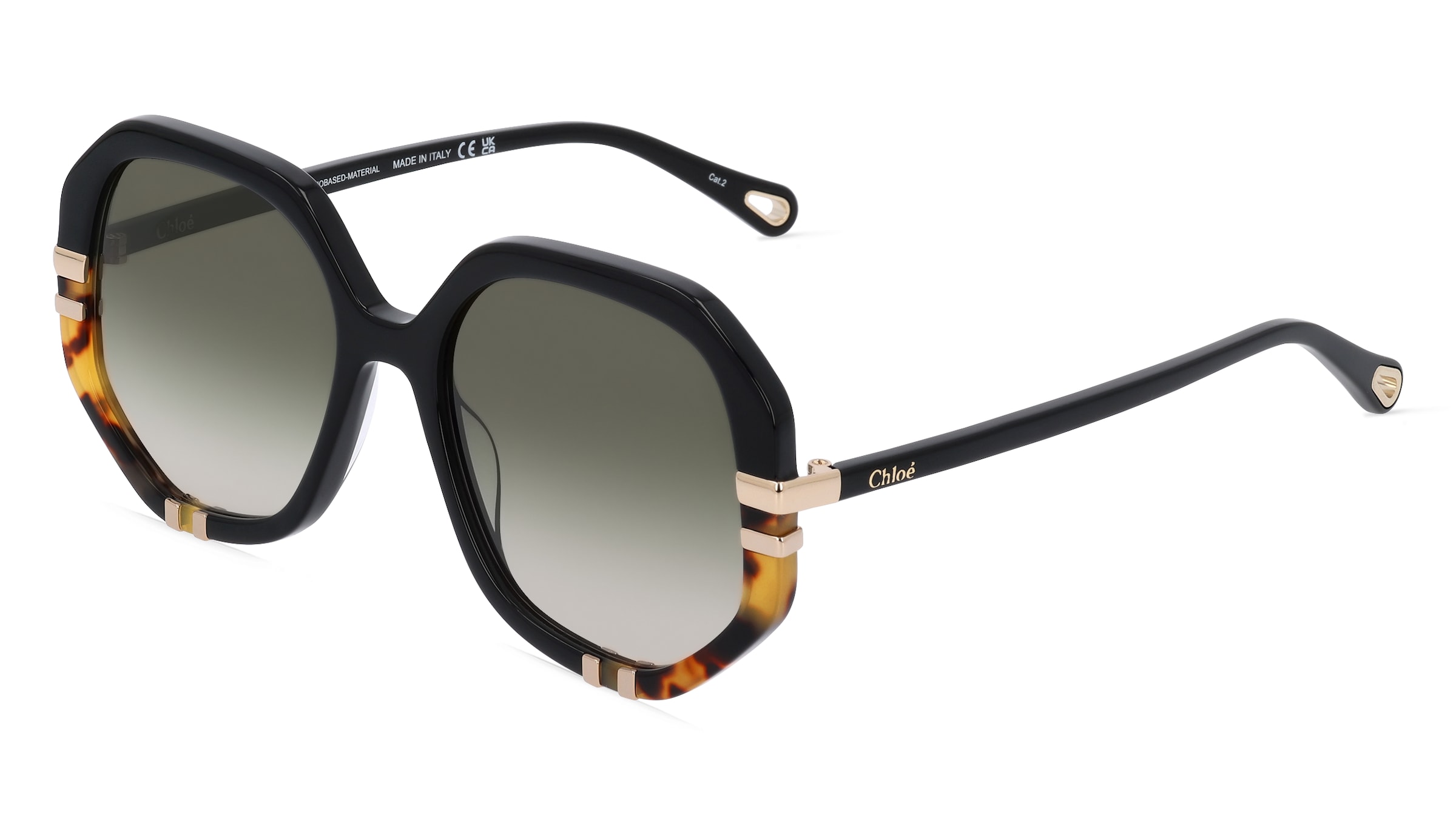 Chloé CH0105S Unisex-Sonnenbrille Vollrand Geometrisch Acetat-Gestell, gold