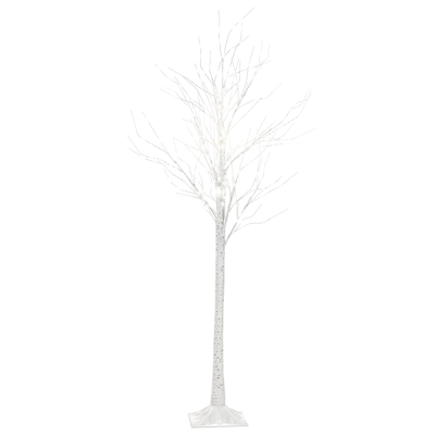 Outdoor LED Weihnachtsbeleuchtung Weiß Metall 190 cm in Baumform mit Stromanschluss zum Aufstellen für Außen Deko Advent