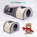 Collapsible Cat Tunnel Bed, Cat House Scratching Bed with Plush Balls