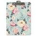 Fashion Clipboard Floral Design Standard A4 Letter Size 12.5 x 9 Wooden Clipboard Low Profile Clip Retractable Hanging Tab Decorative Clipboard by Better Office Products (Victorian Floral)