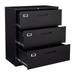 STANI 3 Drawer Lateral File Cabinet with Lock Black Lateral Filing Cabinet for Legal/Letter A4 Size Locking Wide File Cabinet for Home Office Metal