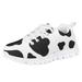 Pzuqiu Girls Boys Sneakers Black and White Cow Print Fashion Casual Kids Tennis Shoes Flat Breathable Air Mesh Shoes Size 5