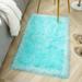Ghouse Rectangular Blue Area Rug 5x8 feet Thick and Fluffy Faux Sheepskin Machine Washable Rectangular Plush Carpet Faux Sheepskin Rug for Living Room Bedroom Kids Room
